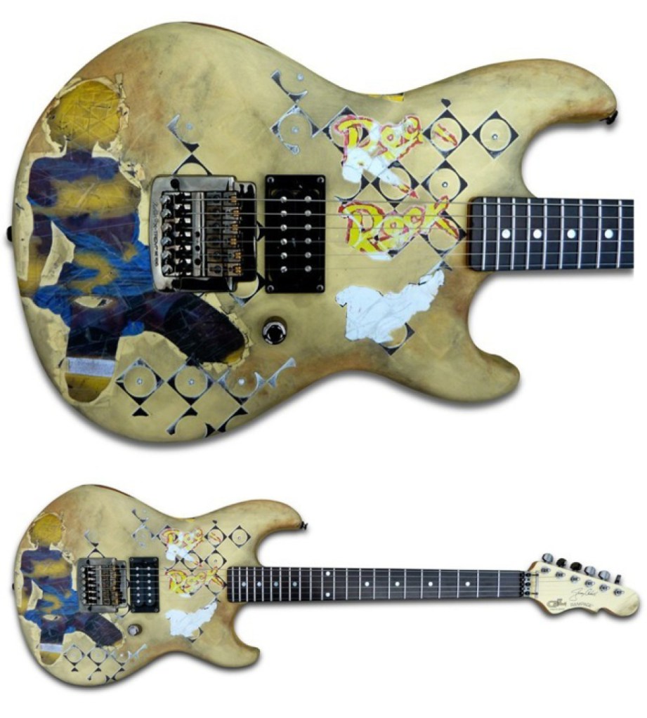This one probably needs an explanation because, I know at a first glance, it might not be all that attractive. It is actually a guitar replica of famous musician, Jerry Cantrell (Alice In Chains).  